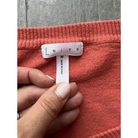 $168 LEITH Nordstrom Oversized Slouchy V-Neck Designer Sweater Boho M READ!!!! - Picture 6 of 12